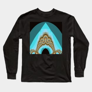 turquoise and gold art-deco Long Sleeve T-Shirt